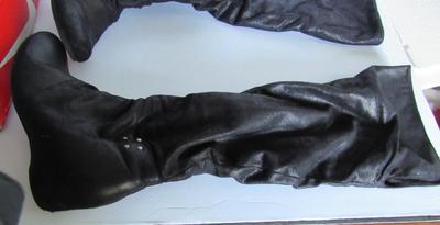 Women's Tall Black Boots, Flat Heel, 9M