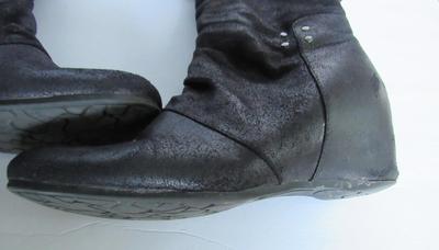 Women's Tall Black Boots, Flat Heel, 9M