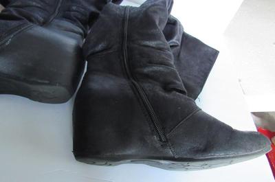 Women's Tall Black Boots, Flat Heel, 9M