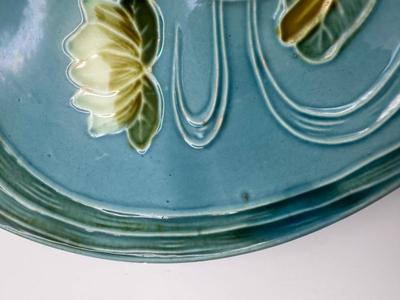 Vintage MAJOLICA Baden G.S. ZELL Art Nouveau - Water Lilies Plates