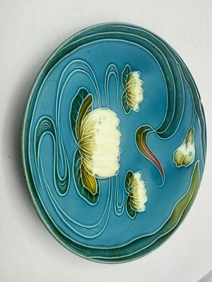 Vintage MAJOLICA Baden G.S. ZELL Art Nouveau - Water Lilies Plates