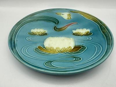 Vintage MAJOLICA Baden G.S. ZELL Art Nouveau - Water Lilies Plates