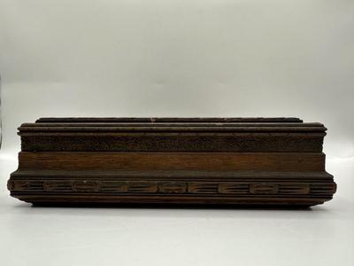 Vintage Carved Wood Hinged Jewelry Box