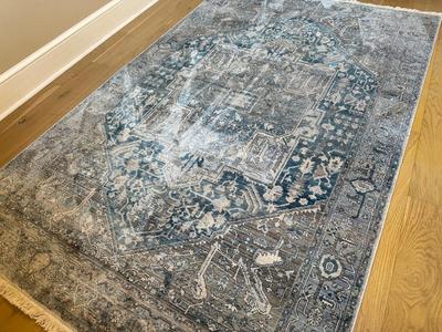 Vintage Persian 5’ x 7’6” Charcoal Blue Rug