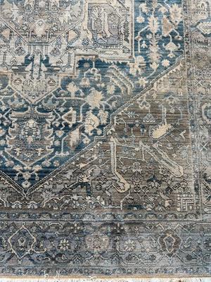 Vintage Persian 5’ x 7’6” Charcoal Blue Rug