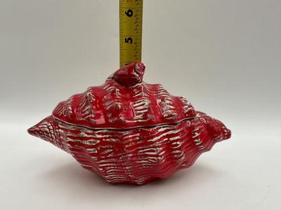 Ceramic Conch Shell Trinket Dish