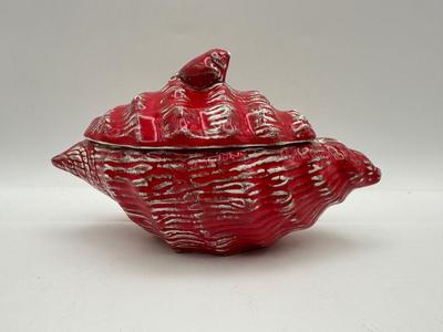 Ceramic Conch Shell Trinket Dish