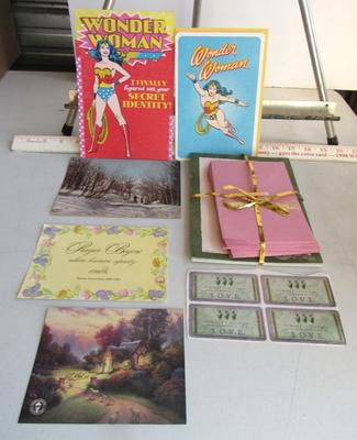 Unused Wonder Woman Cards, Misc Paper Lot