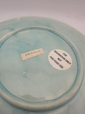 1885 Sarreguemines Turquoise Asparagus Plates (2)