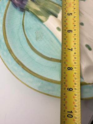 1885 Sarreguemines Turquoise Asparagus Plates (2)