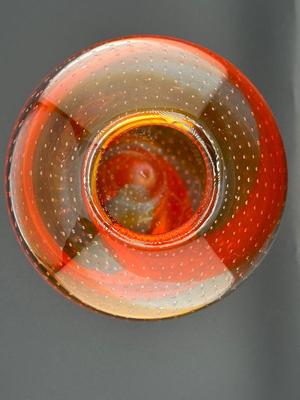Art Glass Amberina Controlled Bubbles Large 10” Vase