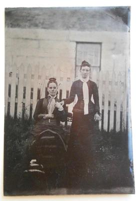 Tin Type of 2 Ladies in Outdoor setting