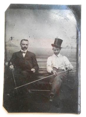 Tin Type of 2 Dudes with Canes