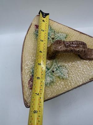 MAJOLICA Colonial Pottery Cheese Dish (See Details)
