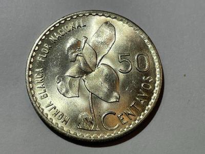 Guatemala 1963 Choice BU Condition 50 Centavos KM-264 Silver Coin as Pic'd.
