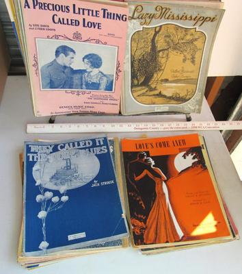 Huge Lot Antique to 1950s Sheet Music, 100+ Pieces