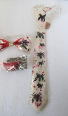 Older Halloween Bow and Long Ties and Fangs