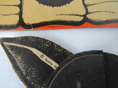 Old Halloween Lot: Beistle Honeycomb Cat, Cardboard Cat Hat