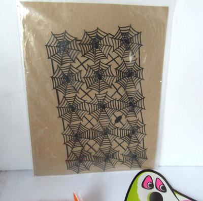 Unused Vintage Halloween: Beistle Spooky Ghost/Coffin Set, Spider Web Die Cuts