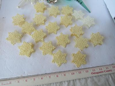 Vintage Sugared Snowflake Light Covers, Ornaments and Metal Trees