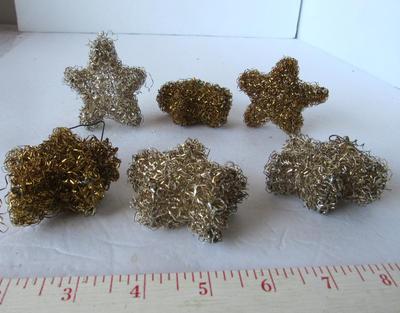 Smaller Tinsel Covered Star Christmas Ornaments