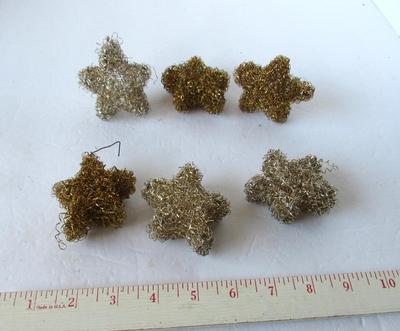 Smaller Tinsel Covered Star Christmas Ornaments