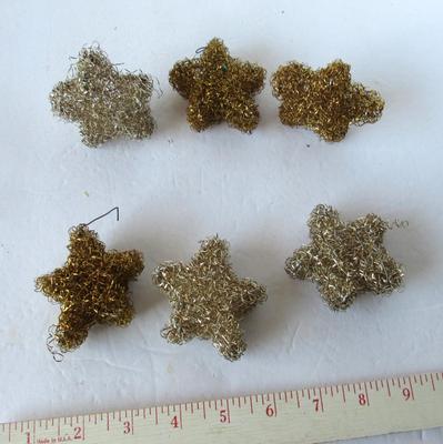 Smaller Tinsel Covered Star Christmas Ornaments