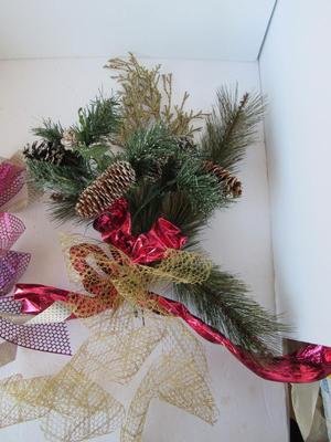 Christmas Bows and Floral Piece
