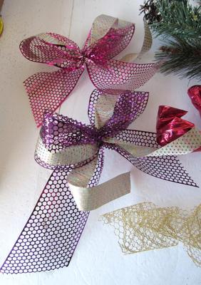 Christmas Bows and Floral Piece