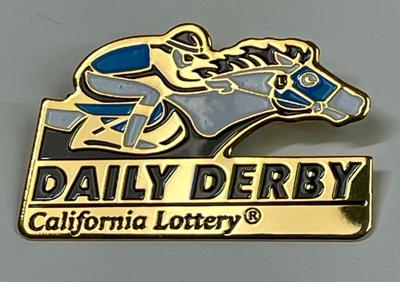 California Lottery Daily Derby Pin gold tone