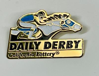 California Lottery Daily Derby Pin gold tone
