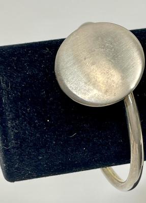 Hoop Bangle silver tone Bracelet with flipping button