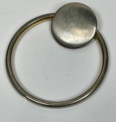 Hoop Bangle silver tone Bracelet with flipping button