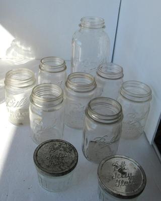 Vintage Ball Canning Jars and 2 Jelly Jars