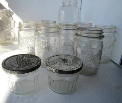 Vintage Ball Canning Jars and 2 Jelly Jars