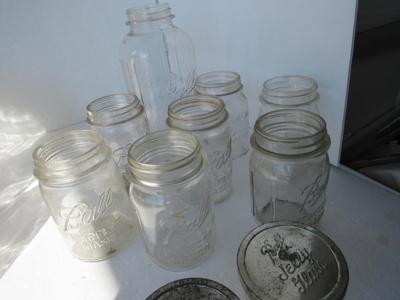 Vintage Ball Canning Jars and 2 Jelly Jars