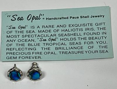 Sea Opal earrings blue green