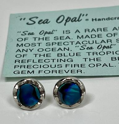 Sea Opal earrings blue green