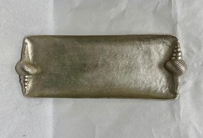 Silver Tone Metal Serving Tray