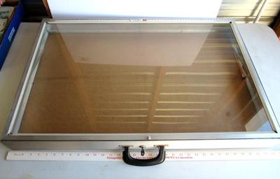 Larger Tabletop Display Case With Key, Metal and Glass