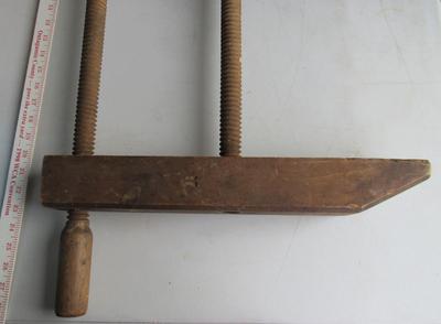 Large Antique Wood Clamp, Shawano Screw Co