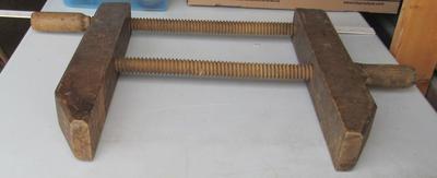 Large Antique Wood Clamp, Shawano Screw Co