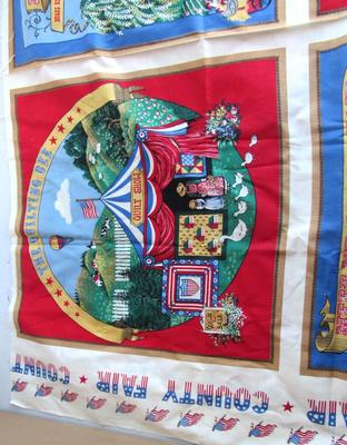 County Fair Theme Fabric, Abt 44" x 45"