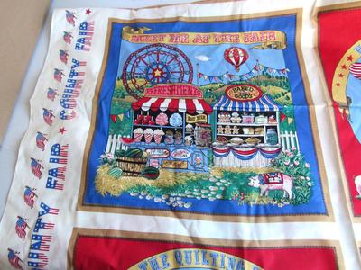 County Fair Theme Fabric, Abt 44" x 45"