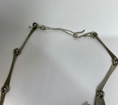 Vintage Necklace and Earring Set - Silver Plated Copper