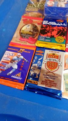 LOT 111 - NINE PACKS OF FOOTBALL CARDS