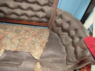 Antique Settee With Woman's Carved Wood Head Detailing: Attributed to John Jelliff of New Jersey, Mid to Late 1800s