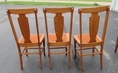 3 Vintage Wood Kitchen Chairs