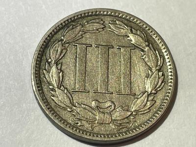 1881 VERY FINE CONDITION THREE CENT NICKEL TYPE COIN AS PICTURED.