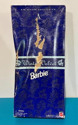 1995 Barbie Doll Winter Velvet Avon Special Addition